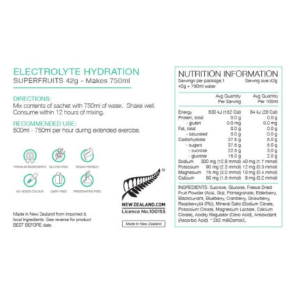 PURE ELECTROLYTE HYDRATION 42g SACHETS nutritional