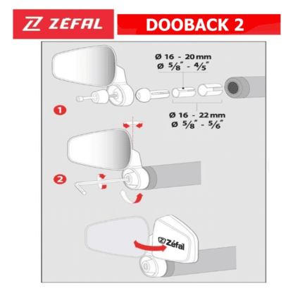 ZEFAL DOOBACK 2 FOLDABLE HANDLEBAR MIRROR installation