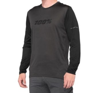 100% RIDECAMP LONG SLEEVE JERSEY CHARCOAL BLACK