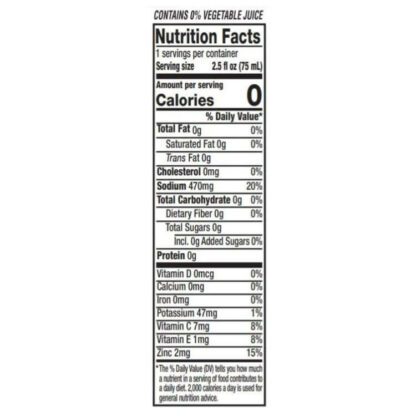 PICKLE JUICE 75ml nutritional info