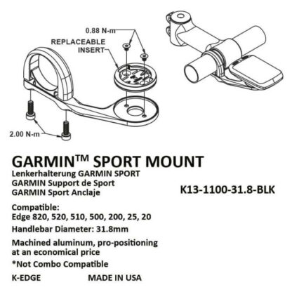 K-Edge SPORT Mount for Garmin 2