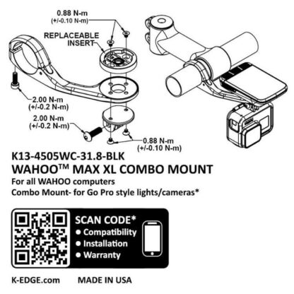 K-Edge MAX XL Combo Mount for Wahoo 3
